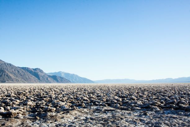 An expanse of rocky ground in Death Valley